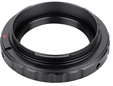 ASHATA T2 / T Mount Aluminium Objektiv Adapter Ring für EF DSLR 650D 60D 550D (Schwarz)