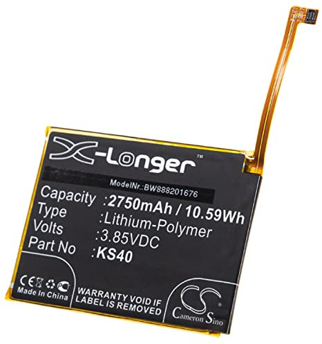 vhbw 1x batteria sostituisce Motorola KS40 per smartphone cellulare (2750mAh, 3,85V, Li-Poly)