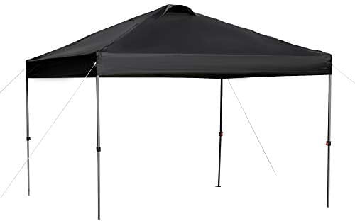 Outsunny Garten-Pavillon Faltpavillon Pop-up Festzelt Gartenzelt inkl. Heringe Abspannseile Oxford Schwarz 2,95 x 2,95 x 2,64 m