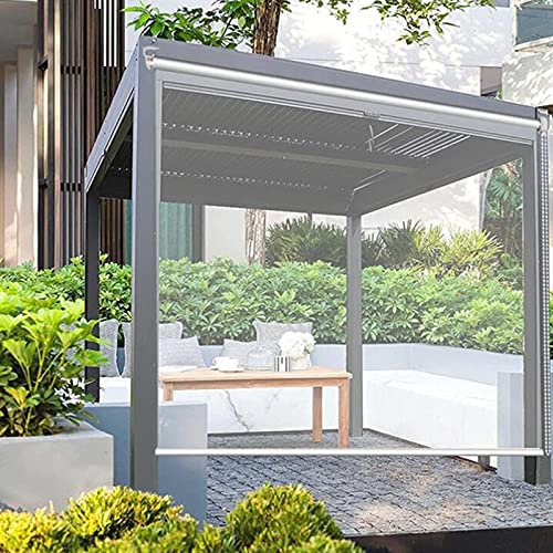 Jcnfa-Seitenzug- & Springrollos PVC Rollos Terrasse Pergola Rollos Sonnenschutz,Rollo Verdunklungsrollo Außen Terrasse Balkon Pavillon ，50/60 / 70/80 / 90/100 / 110/120 / (Size:60cmx130cm/23.6 x51
