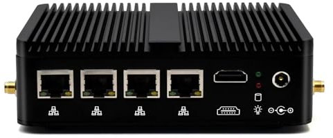 Mini Firewall Micro Appliance J4125 8GB RAM Quad Core OPNsense Mini Computer 128GB SSD, 4 LAN, 4G Modul, 4G SIM, HD, 2.4G/5G Dual Band WiFi, BT, Win10 Network Security Server VPN Router