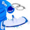 Amapool Kit Tuyau de Piscine et brosses I 4 pcs. I aspirateur de Fond Deluxe, 9 m Tuyau de Piscine, ø 38 mm, Bleu, Deux Colliers de Serrage en Acier Inoxydable I Kit Nettoyage de Piscine