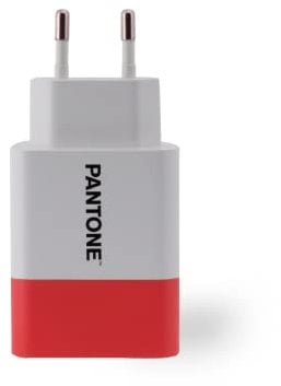 Celly, Caricabatterie da Rete Pantone, Carica Fino a 2 Dispositivi, con 1 Porta USB-A e 1 Porta USB-C e Tecnologia Power Delivery, Compatibilità Universale, Ricarica Sicura e Veloce, Rosso