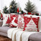 LuxFocus 4 Stück Frohe Weihnachten Kissenbezüge Dekokissen für Sofa Weihnachten Raumdekoration Baumwolle Leinen Rot Dekorativer Weihnachtsquadrat-Kissenbezug Hirsch und Schneeflocke 45 * 45 cm