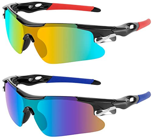 Weinsamkeit Sonnenbrille Herren Polarisierte Sportbrille Radsportbrillen Fahrerbrille Damen, UV 400 Schutz Brille Unisex Modische für Outdoorsports wie Radfahren, Autofahren, Laufen, Angeln (B)