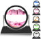 Liangding Sablier Decoratif 3D Cadre Sable Mouvant, Art de Sable Image Dynamique, Cadre Sablier en Verre Rond, Décoration de Bureau Maison, pour Enfants Adolescents Adultes Cadeaux (Rose, 7)