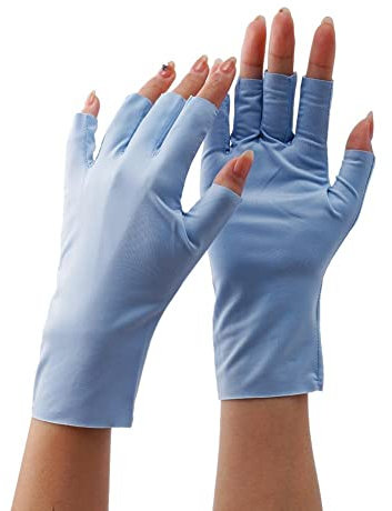 ZIRYXQ Sommer UV Fingerlose Handschuhe Halbfinger Fahrhandschuh Seide Eishandschuhe Dünne Finger Handschuhe Sonnenschutz Atmungsaktiv Halb 2 Y5B7, blau, Einheitsgröße