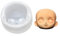 mayDONG Dolls Head Face Mould, Silicone Baby Face Baby Head Molds, Baby Shower Fondant Cake Mould Clay Soap Resin Chocolate Mold