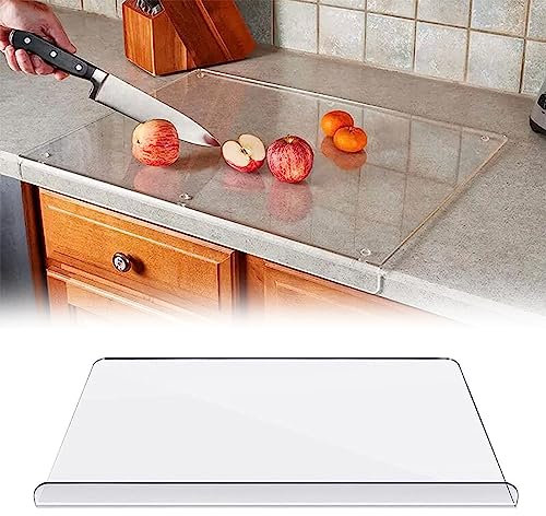 Schneidebrett Acryl, 45 * 40cm Klares Schneidebrett für die Küchentheke Durchsichtig Schneidebrett mit Lippe für Counter Countertop Protector (M)