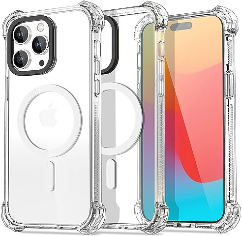 AICase Bounce Hülle iPhone 15 Pro Max,kompatibel mit MagSafe,[SGS-Militärschutz] Stoßfeste Kratzfeste Schutzhülle vergilbungsfrei Militärnorm Sturzschutz Case,Kratzfeste Rückseite handyhülle