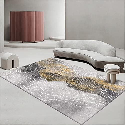 DJHWWD Auslegware Teppichboden Salon Rechteckiger Grauer Teppich, Schlafzimmer-Kurzflorteppich, Esszimmerteppich, schmutzabweisend Waschbare Teppiche 180X250CM