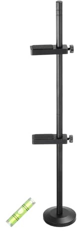 sourcing map Support de Carte Graphique pour GPU, Support Double Tige avec Base Magnétique Réglable de 10 à 170 mm pour Carte Vidéo de Bureau avec Niveau, en Aluminium Noir