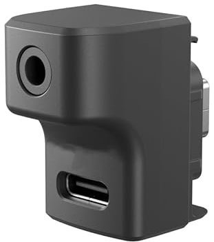 BeisDirect Adattatore audio per Insta360 Ace Pro/Ace Mic Adapter Expansion Accessory con porta audio da 3,5 mm e porta di ricarica di tipo C, nero