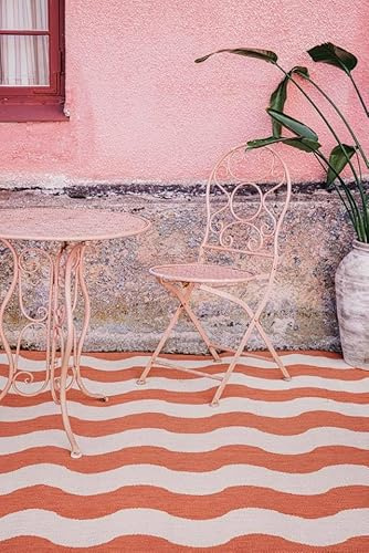 RugVista Mare In & Outdoor-Teppich, Rechteckig, 100 x 160 cm, Rost | Moderne, Mittlerer Stapel, Nur Handwäsche, Oeko-Tex 100, UV-beständig, Küche, Patio