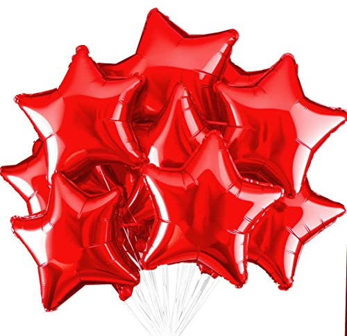 Stern Folienballons Rot 20 Stück,Sternluftballons Heliumballon Folienballon, Rot Deko Stern Luftballons, Silvester Party,Hochzeitsdeko, Geburtstagsdeko oder Valentinstag