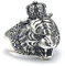 Viking Crown Lion 925 Sterling Silber Ring, Gothic Vintage Crown Lion Head Herrenring,Silber,11