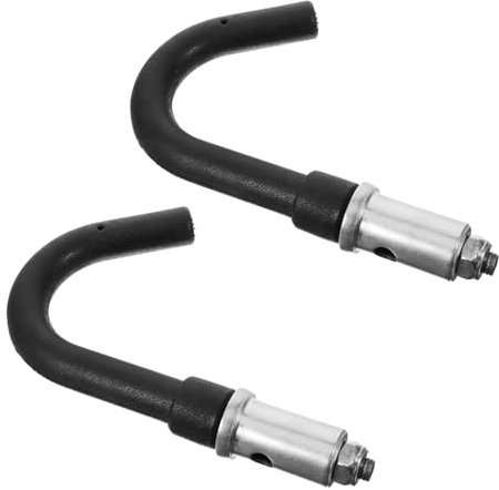 2 ganci per scala, per tetti, per carichi pesanti, per scala, stabilizzatori, in acciaio inox, gomma, nero, 18,5 x 11,5 x 3 cm, 650 g, per la casa