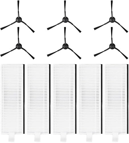 11Pcs Side Brush Filters For Laresar Evol 3 Robot Vacuum Cleaner Replacement Accessories,5 HEPA Filters, 6 Side Brush