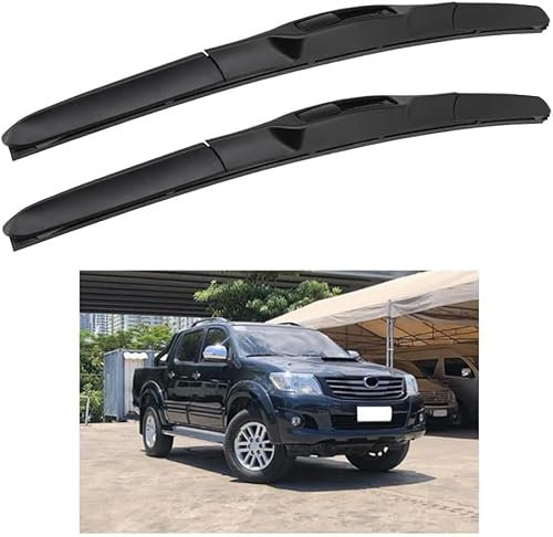 VATONGER Voiture Essuie Glace Balais pour-Toyota Hi-Lux 21 inch + 19 inch 2005-2015, Caoutchouc Qualité Supérieure Toutes Saison Nettoyage Silencieux Accessoires