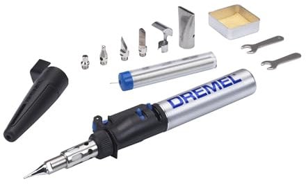 Dremel 2000 VersaTip Lötkolben - Brennkolben und Löt-Set (mit 7 Wechselspitzen zum Löten, Heißschneiden, Schweißen, Brandmalerei, Holz Gravieren, Schmuckherstellung)