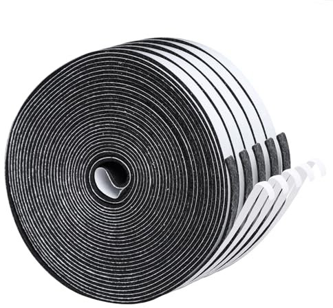 Dichtungsband Selbstklebend, Schaumstoff Dichtungsband 6mm(B) x1.5mm(D), Moosgummi selbstklebend für Tür Fenster, türdichtung, wetterfest, Anti-Kollision, Schalldämmung, Gesamtlänge 25 m