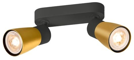 SLV PURI 2.0 Dome, Wand- und Deckenaufbauleuchte, long, 2 x max. 6 W GU10, schwarz/gold