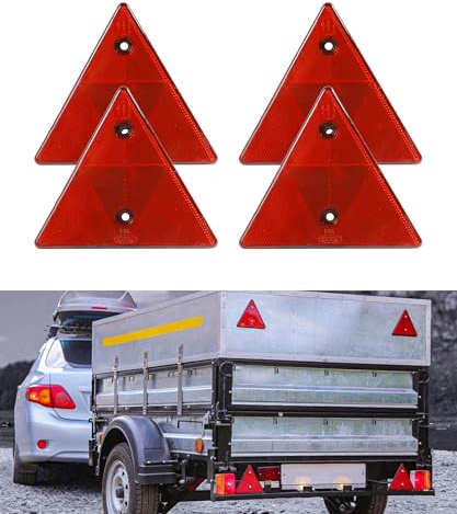 Flaconi 4PCS LKW Reflektoren,Reflektor Anhänger,Rückstrahler,Rückstrahler Anhänger,Anhänger Reflektoren,Reflektoren Anhänger Rot,Warndreieck Auto, Geeignet für Anhänger Motorrad Wohnwagen LKW Boot