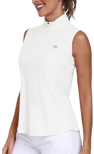 MoFiz Polo Shirt Women Sleeveless Golf Top UPF 50+ Casual Work Sports Tops | Breathable, Quick Dry, Sun Protection, Sleeveless Top, Tennis, Golf Shirt, Jogging, Gym, Office, School, Daily Wear.