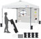 Yaheetech Pop up Pavillon 3x3m Faltpavillon mit 1 Seitenwand & Aufbewahrungstaschen Höhenverstellbar Partyzelt Wasserdicht Stabil Gartenpavillon Winterfest, Weiß, 3 × 3 M
