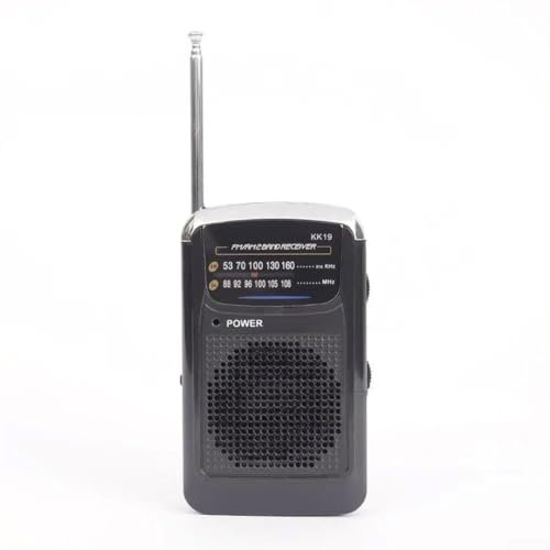 Radio AM/FM portatile a doppia banda, radio portatile, tascabile, a batteria, dimensioni: 5,8 x 2 x 10 cm (nero)