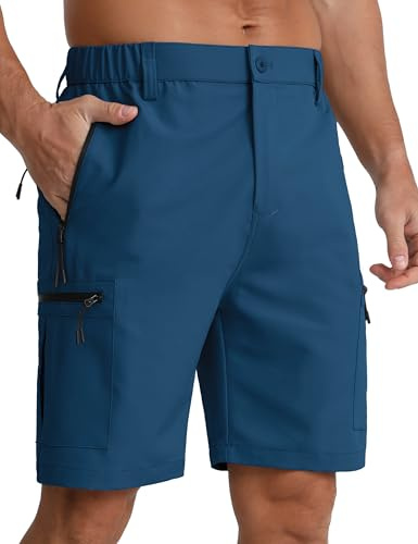 APTRO Mens Cargo Hiking Shorts Outdoor Lightweight Golf Casual Shorts for Men with 5 Zipper Pockets Dark Blue XXL
