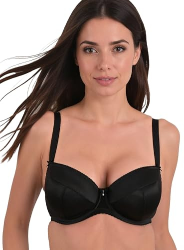 VIVISENCE Bügel BH Damen Ungefuettert Modellierend Komfort Im Alltag, Schwarz,95F