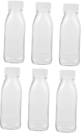 Glasflasche 6 Stück 300ml aus Glas mit Verschluss für Milch und Joghurt