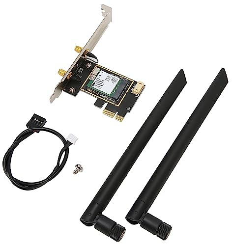 Lazmin112 WiFi 6E AX210NGW PCIE WiFi Card, 2.4GHz 5GHz 6GHz Tri Band Wireless Adapter with 5.2, Up to 5374Mbps, MU MIMO, for Desktop PC