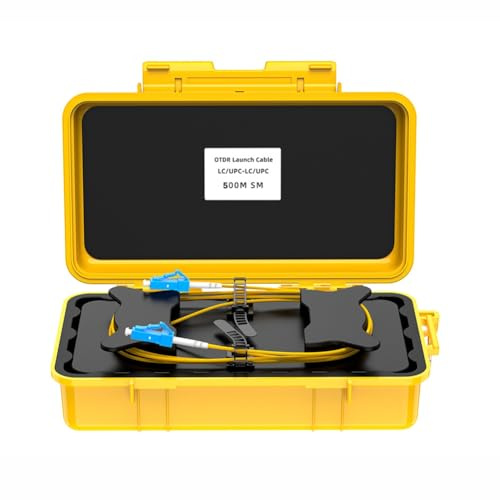 Jooehyer Fiber Optic OTDR Launch Cable Box with 0.2dBm 500M(Optional) Dead Spot Eliminator for OTDR Performance Testing Zone LC/UPC-LC/UPC