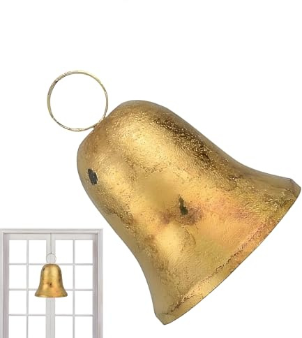 Metallglocken Zum Aufhängen, Rustikale Weihnachtsglocken Zum Aufhängen Aus Metall Mit Juteseil, Verblasst Nicht, Für Fenster, Wandregal, Kamin, Garten, Haustür, Verandas, Terrasse