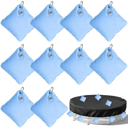 Poolabdeckung Gewichte Wassersack,10 Stück Pool-Wasserbeutel,Pool Beschwerungssack,Winter Pool Abdeckplane Beschwerungssack,Hängetasche für Schwimmbadabdeckungen,für Poolabdeckung Winter