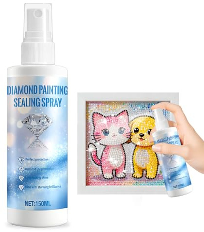 WEILAOK Colle Diamond Painting, Scellant pour Peinture Diamant en Spray pour Pierres Précieuses en Résine et Peintures Diamant, Anti-Poussière, Résistant Aux UV, Transparent, 150ml