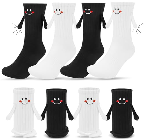 Magnetische Socken 35–43 Lustige Socken mit Magnetischen Händen 4 Paar | Unisex Socken Magnetische Hände Geeignet für Geburtstag Valentinstag Weihnachten Und Party Lustige Geschenke