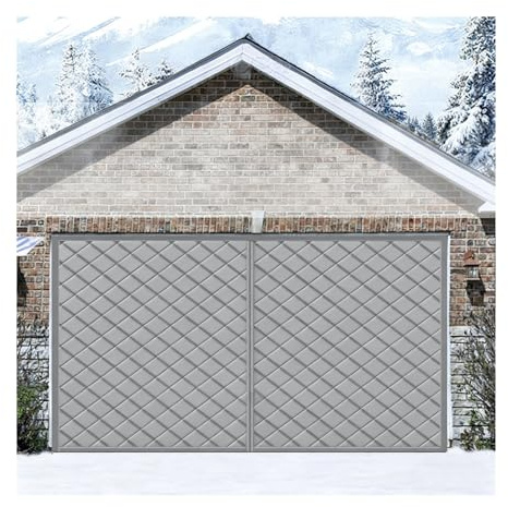 Magnétique Porte De Garage Isolation Kit, Isolation Thermique Rideau De Porte Pour Portail D'entrée, Couvre-porte Panneaux Occultants, Chaleureux Imperméable Cloison Malaise(Gray,(W x H) 14x8 FT)