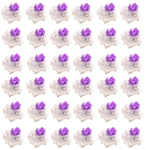 Interruttori meccanici per tastiera, 50 interruttori tattili a 3 pin, per tastiere stile MX, azionamento fluido con design pre-lubrificato, per giocatori e dattilografi (viola)