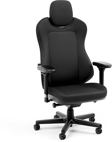 noblechairs Aura – AtmoShell Schwarz | Ergonomischer Bürostuhl für Arbeit und Gaming mit atmungsaktivem Hybrid-Leder, Synchro Tilt und adaptivem Komfort