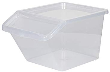Kreher Aufbewahrungsbox, Sortierbox aus Kunststoff in Transparent. Mit ca. 40 Liter Volumen. Stapelbar. Maße BxTxH in cm ca.: 39,4 x 59,7 x 31,2 cm