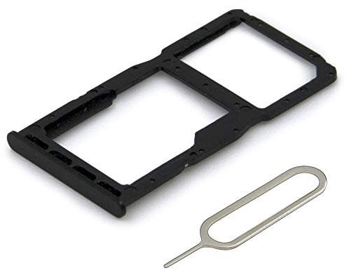 MMOBIEL Dual SIM Kartenhalter Kompatibel mit Huawei P30 Lite New Edition 2020 - SIM Card Tray Schlitten - Inkl. SIM Pin - Schwarz