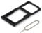 MMOBIEL Dual SIM Kartenhalter Kompatibel mit Huawei P30 Lite New Edition 2020 - SIM Card Tray Schlitten - Inkl. SIM Pin - Schwarz