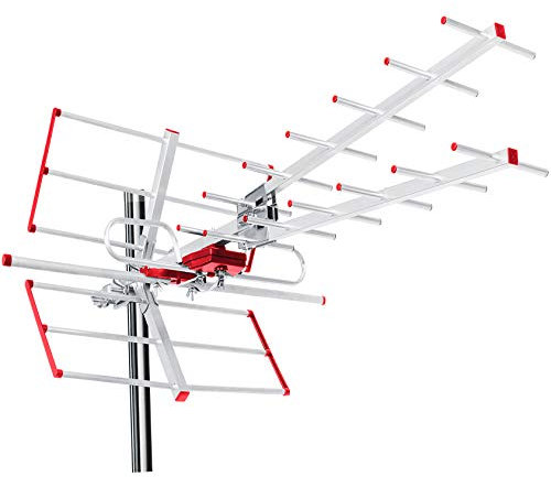 Maclean MCTV-855A - Antena Exterior para televisión (DVB-T2 HEVC Full HD máx. 100dBμV UHF/VHF LTE Filter (Activo)