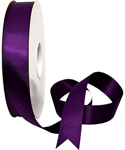 Morex Ribbon 08822/50-285 Doppelseitiges Satinband, 2,2 cm x 45,7 m, pflaumenfarbenes Band für Geschenkverpackungen, Geschenkkarten, Satinkleid, Seidenbänder zum Basteln, Hochzeitsgeschenke