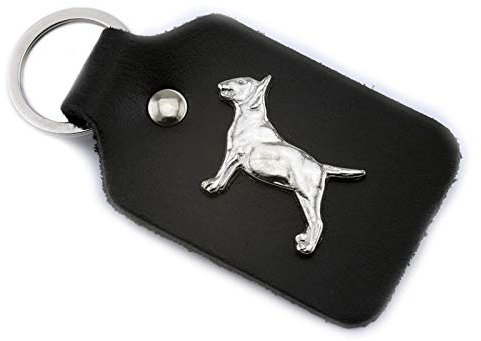 MONKIMAU Schlüsselanhänger Bullterrier Hund aus Leder