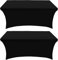 Utopia Kitchen Spandex Tischdecke 2 Pack [8FT, Schwarz] Enge, Passgenaue, Waschbar und Faltenfrei Tischdecke Outdoor für Veranstaltung, Hochzeit, Bankett & Partys [244Lx76Wx76H] cm