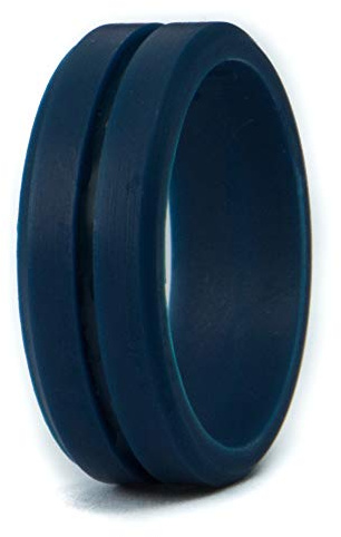 Unii Silicone Wedding Rings | Safety Rubber Wedding Rings | Athletic Ring for Active Men | 7mm Wide Thin Groove Ring | Best Alternative for Work, Mechanics, Sports,